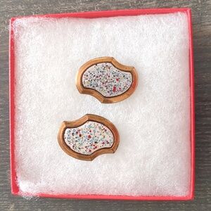 Vintage 80's Paint Splatter Clip On Earrings